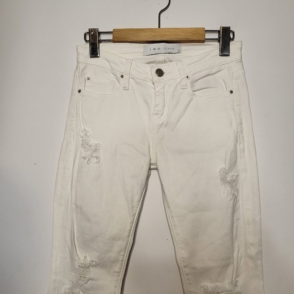 IRO Jarod cropped distressed low-rise skinny jeans Size 24 - Picture 3 of 12